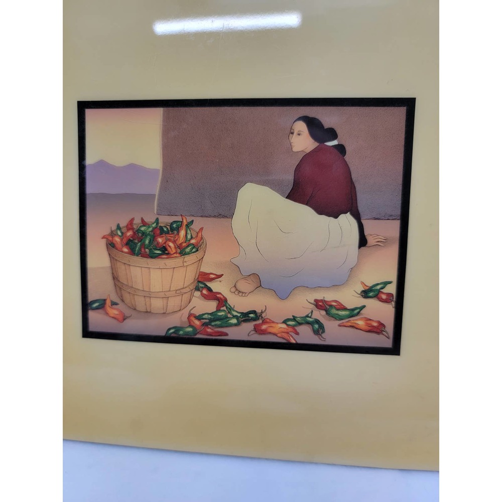 Vintage R.C. Gorman Chile Picker Tile 7 3/4" Square